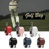 Golf Bag Mini Storage Bag PU Leather Hanging Waist Golf Bag Metal Buckle Golf Belt Bag