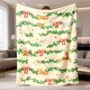 2026 Latest UltraSoft Plush Flannel Blanket | Winter Animals & Bows In Green, Red, White, Beige | All-Season Cozy Throw for Couch, Bed, Travel, Campin