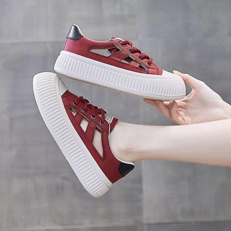 

Fashion Woman Footwear Summer Hollow High on Platform Round Toe Shoes for Women New Arrival 2025 39 Offer Stylish Vulcanized Shoe Sale 40