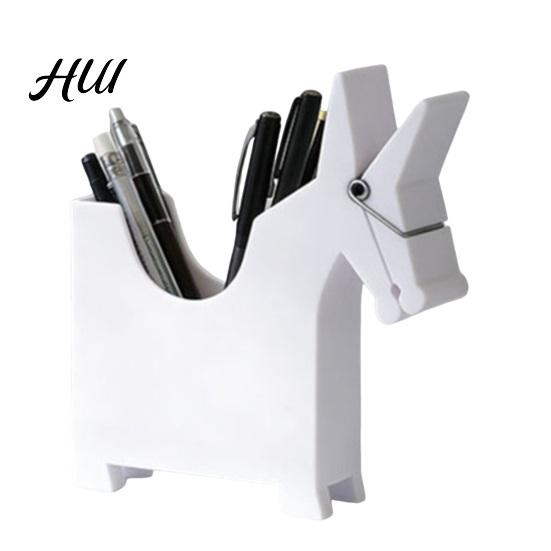 Desktop Space Saver Mule Shape Pen Holder, Multi-Functional 3-in-1 Organizer with Note Holder Business Desk Card Box And Plastic for Office