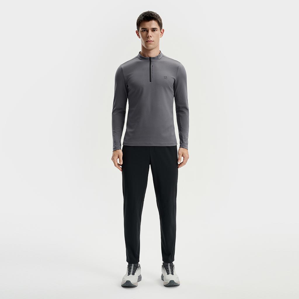 FILA A.P. Minimalist Trendy Fashion Casual Training Fitness Versatile Comfortable Knitted Sports Pants Men bottoms Deep-Black A11M541602FBK