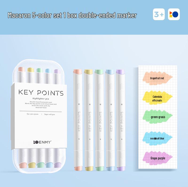 Enmi Original Double-Ended Fluorescent Highlighter Pen for Students