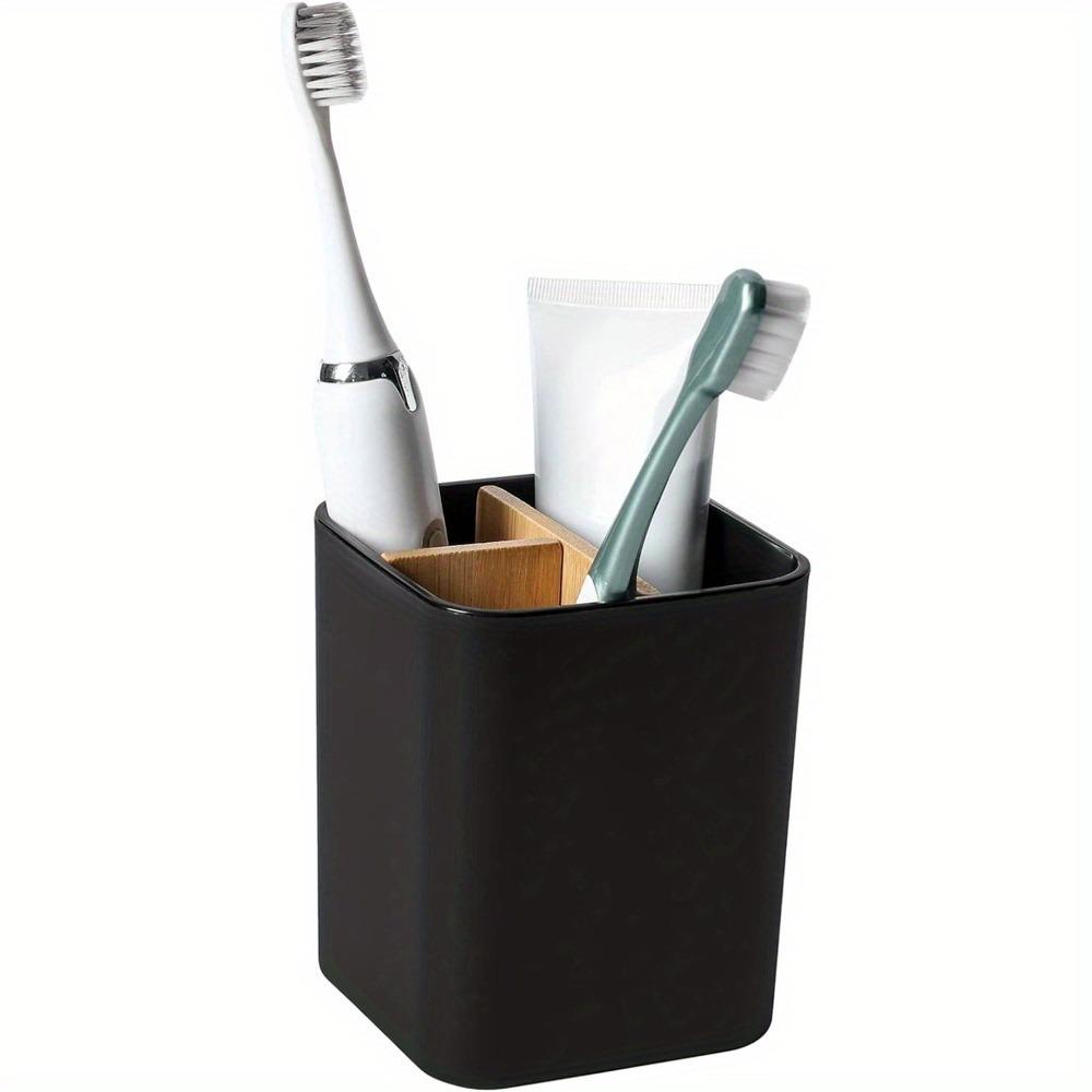 Bamboo Toothbrush Holder for Bathrooms 3 Slots Toothbrush and Toothpaste Holder Bathroom Counter Organizer