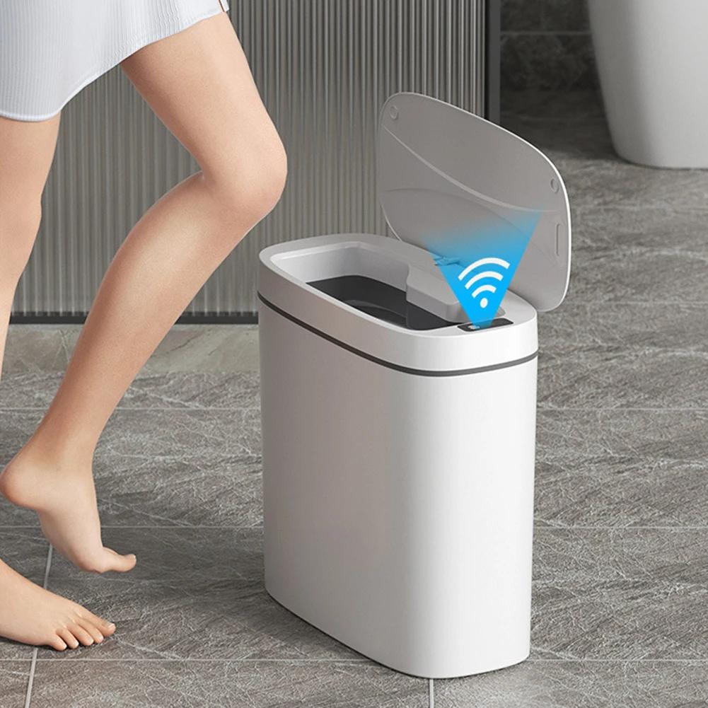 14L Intelligenter Sensor-Mülleimer mit Deckel für Küche, Toilette, Badezimmer, Wasserdichte Automatische Mülltonne, Leiser Berührungsloser Abfallbehälter