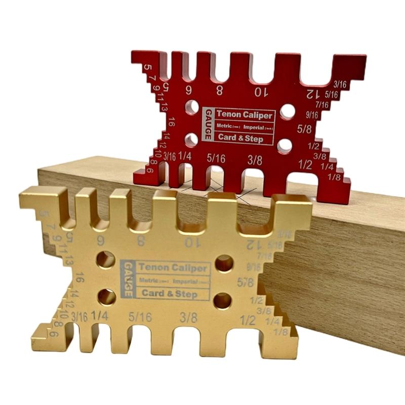 Upgraded Card Gauge High-Precision Aluminum Dovetail Jig Tenon Caliper for Measuring Height Gaps Gauge Ruler Precision-