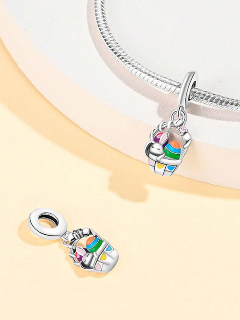 Charms Plata Easter Bunny Eggs Beads Charm Copper Plated Fit Charms Copperoriginal Bracelet For Jewelry Making Diy Charm