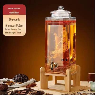ZISIZ Glass Wine Brewing Jar with Faucet and Base