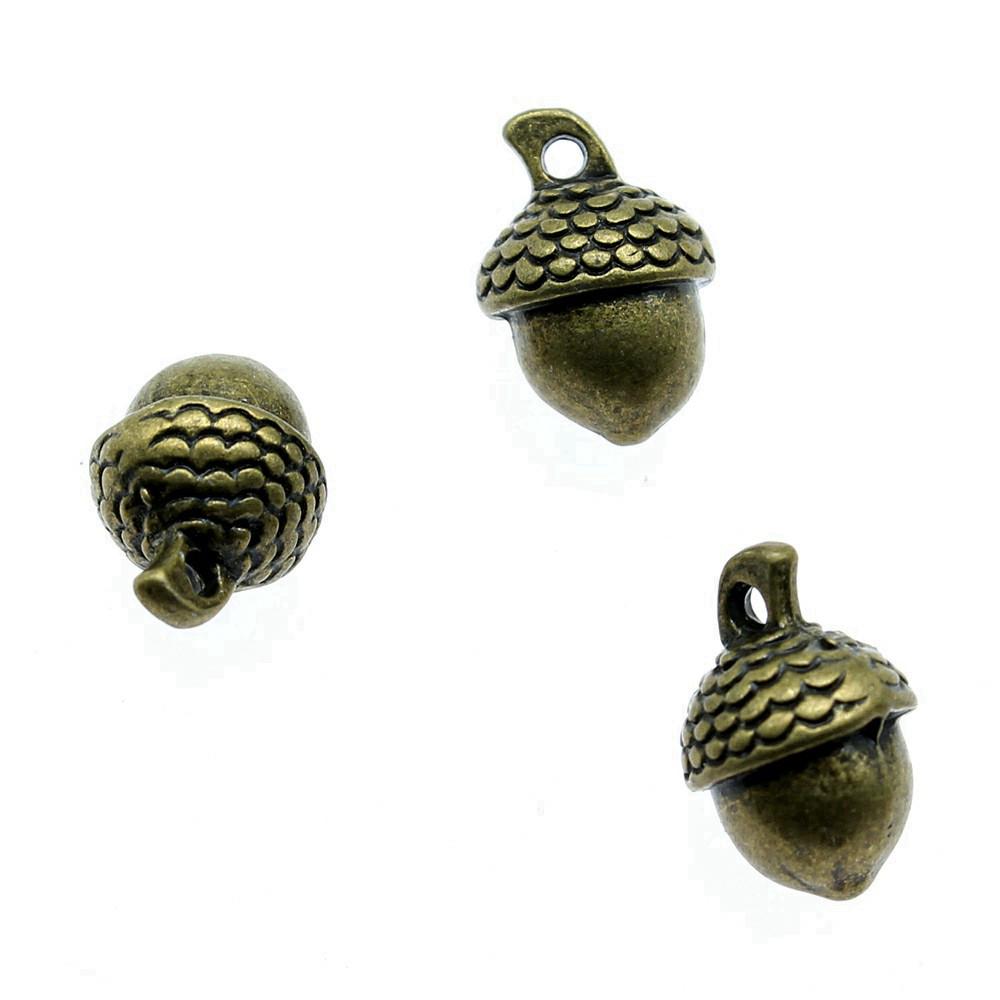 Acorn Charms Christmas Tree Pendants For Forest Nature Themed Jewelry