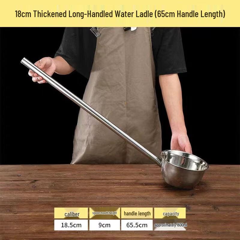 Extra Large Stainless Steel Commercial Water Ladle, 65cm Long Handle, 5-Pack
