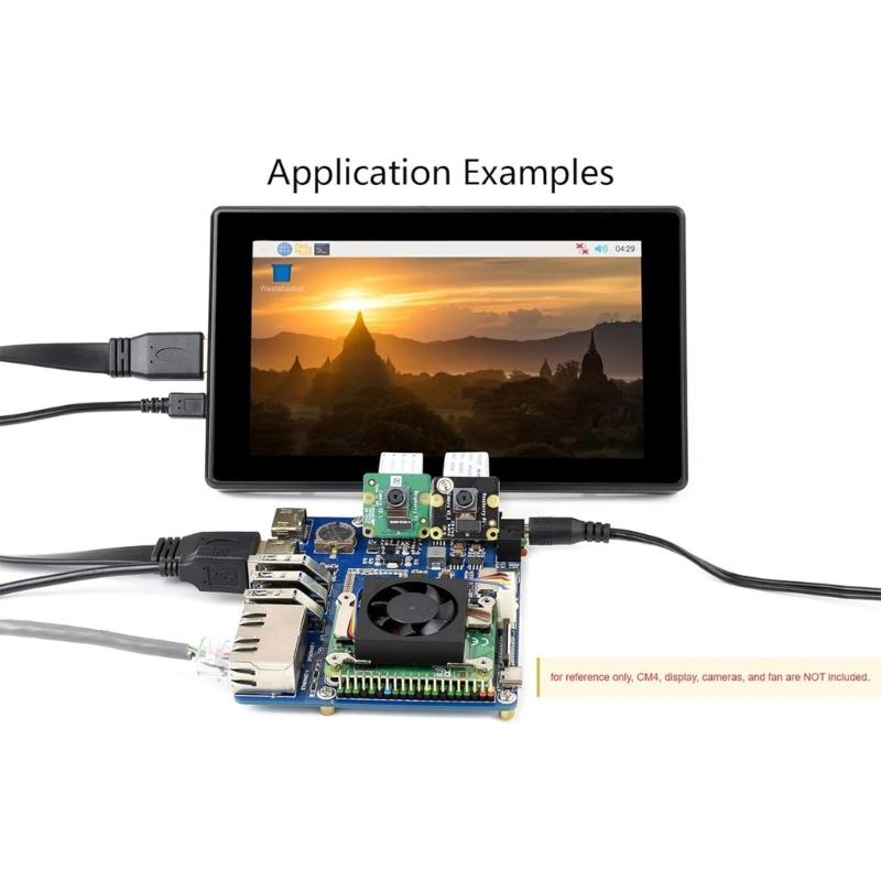 For RPi Compute Module Networking Board CM4 TWO H BASE Two Hernets Expansion Board with Multiple Interfaces