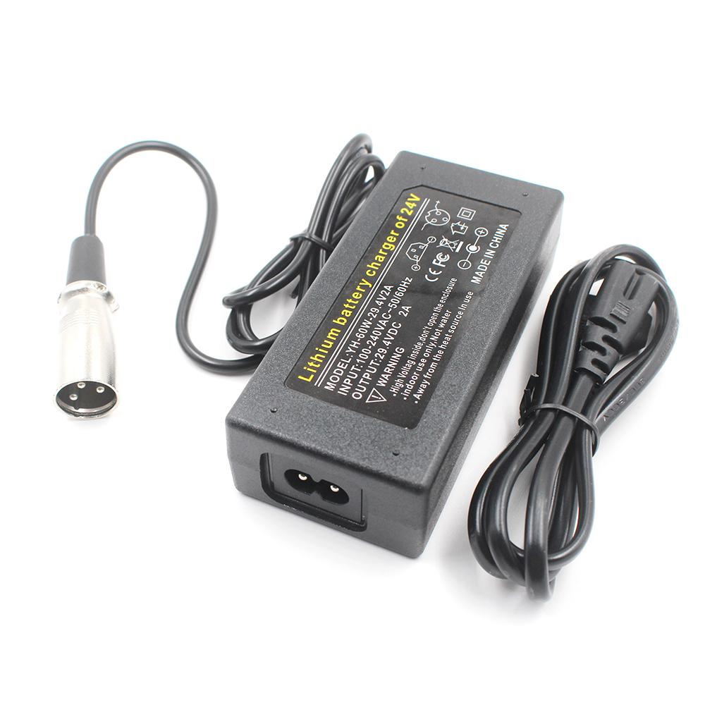 24V 29.4V 2A / 36V 42V 2A / 48V 54.6V 2A For Littium Battery Li Ion Li-ion Charger DC Plug XLRM 3P 18MM