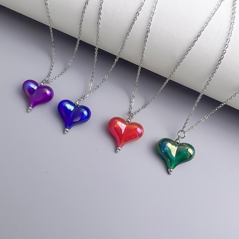 Trendy Heart Pendant Necklace Long Chain Women 2023 Jewelry Choker Necklaces Wedding Jewelry Gift for Valentines Day