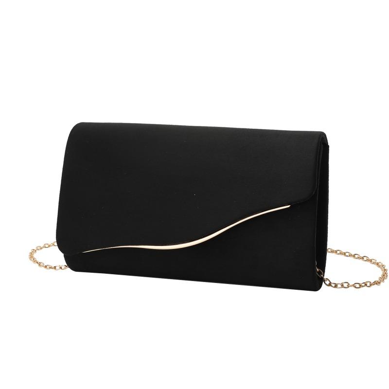 Glitter Women Evening Bags Fashion Black Color Lady Party Dress Girl Banquet Clutch Bags with Shoulder Chain Messenger Purse