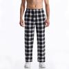 Men's Casual Pants Summer Autumn Checkered Print Pants Loose Fit Elastic Waistband with Drawstring Stylish and Comfortable