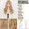 LISI HAIR Long Brown Wig with Bangs, Light Brown Wavy Wigs for Women, Synthetic Natural Wavy Long Brown Hair Wig for Daily Use