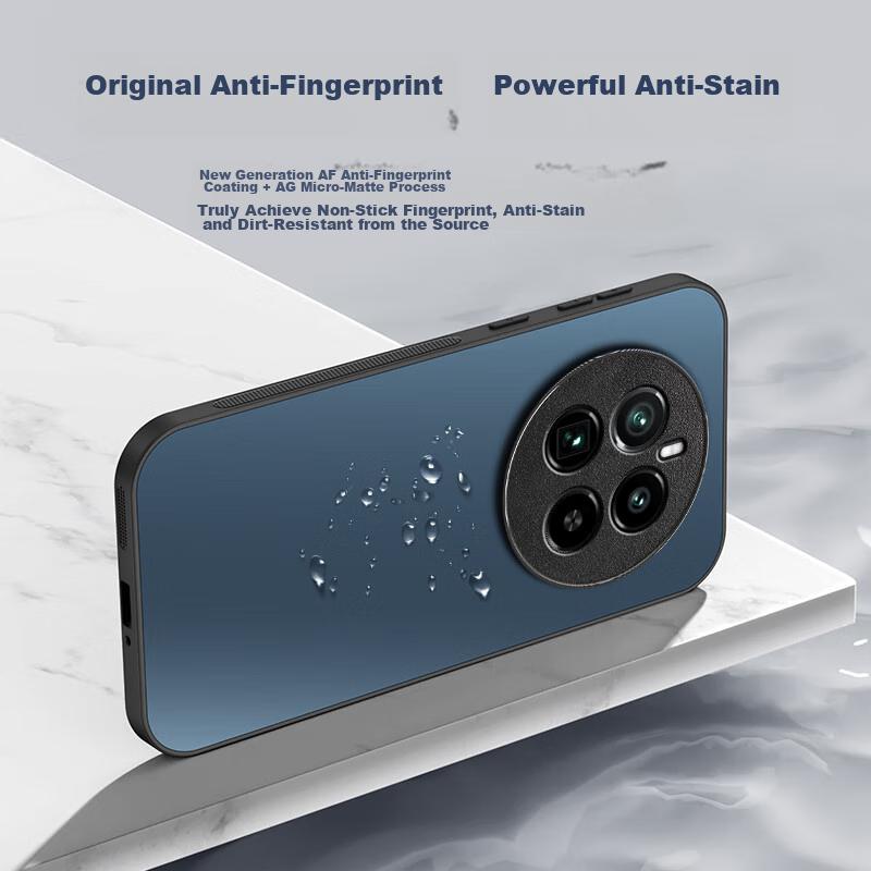 HotFire AG Matte Case for realme GT 5 Pro, Full Coverage Ultra Thin Anti-drop Anti-fingerprint Case - Graphite Black