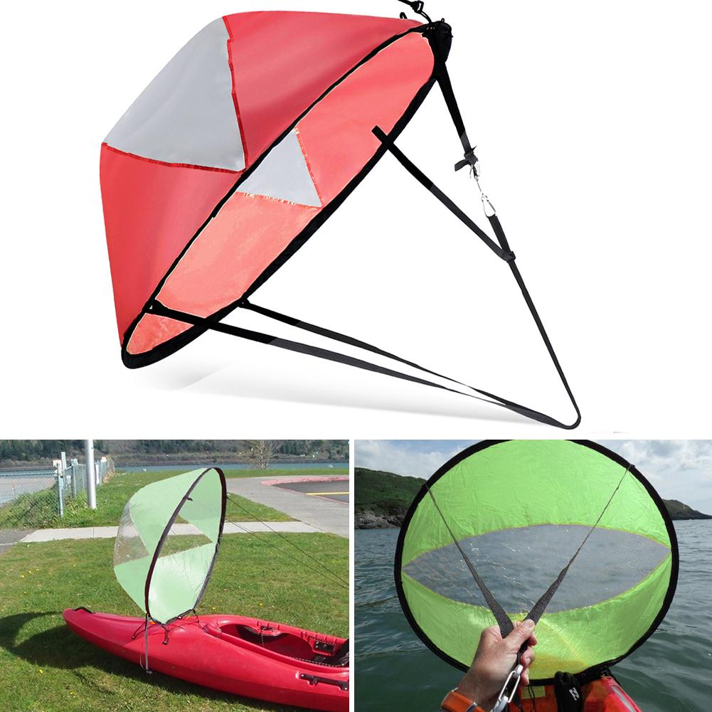 46 Inch Kayak Wind Sail Folding Kayak Downwind Paddle Board Clear Window Sail Inflatable Canoe Boat Sail SUP Surfboard Accessory
