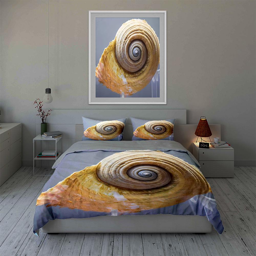 Golden Spiral Shell Bedding Duvet Cover Sets Duvet Covers Pillowcases Gifts (1 * Duvet Cover 2 * Pillowcases, Without Duvet Insert)