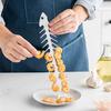 Barbecue Skewer Stainless Steel Roasting Fork Fish Bone Shape Outdoor Barbecue Skewer Non-stick Grill Fork