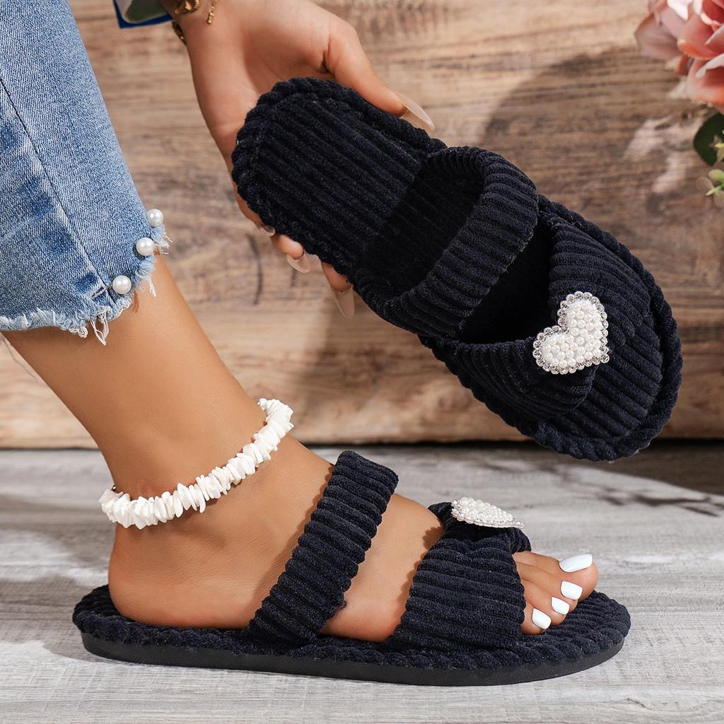 Woman Slippers Autumn Winter Fashion Warm Home Plush Slides Woman Bedroom Soft Sole Cotton Slippers Comfortable Casual Shoes