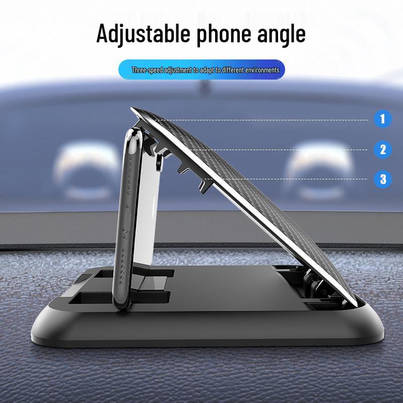 Silicone Car Dashboard Phone Holder with Carbon Fiber Pattern