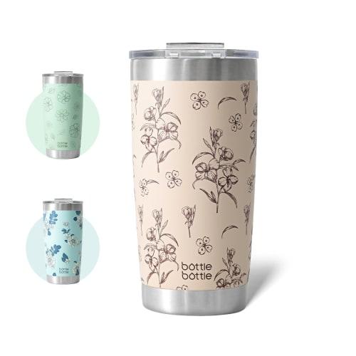 BOTTLE BOTTLE Tumbler with Lid, Overflow-Proof, 600ml Large Capacity Water Bottle, Double-Walled Stainless Steel Coffee Bottle, Vacuum Insulated, Keep