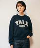 Felpa Corta a Due Toni con Arco YALE da Donna_Blu Navy