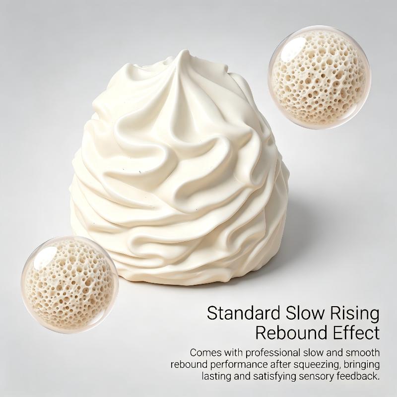 Stress Relief Sensory Toy Cute Smiling Face Cream Roll Slow Rebound Soft Squeeze Toy for Office Worker Desk Decoration