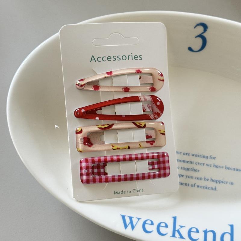 Small fresh polka dot plaid hairpin women's broken hair finishing bb clip forehead bangs clip children's hairpin hairaccessories