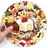 50 Cartoon Dessert Graffiti Stickers: Hand-Painted, Waterproof Decorative Sheets for Cakes, Cups, and Luggage.