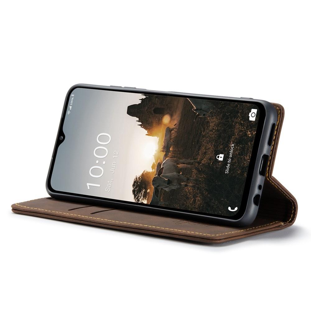 CASEME Case for Samsung Galaxy M33 5G, Leather Wallet Case, Brown