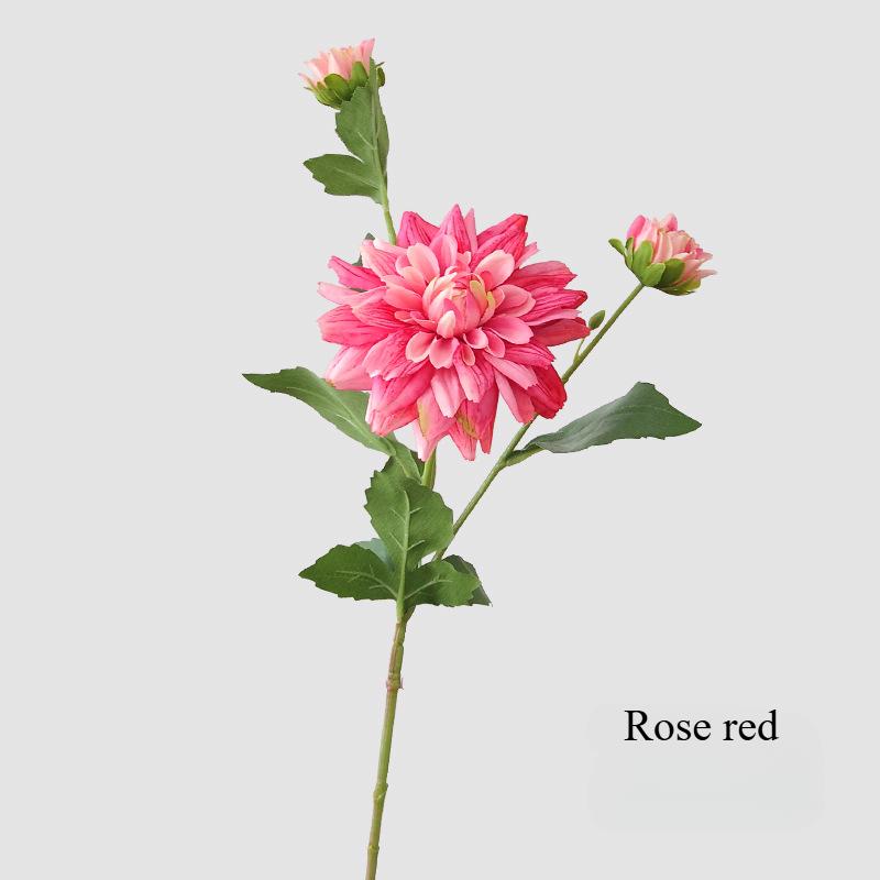 65CM Single 3-head Dahlia Artificial Flower Nordic Wedding Decoration Road Guide Home Interior Decoration Photography Props
