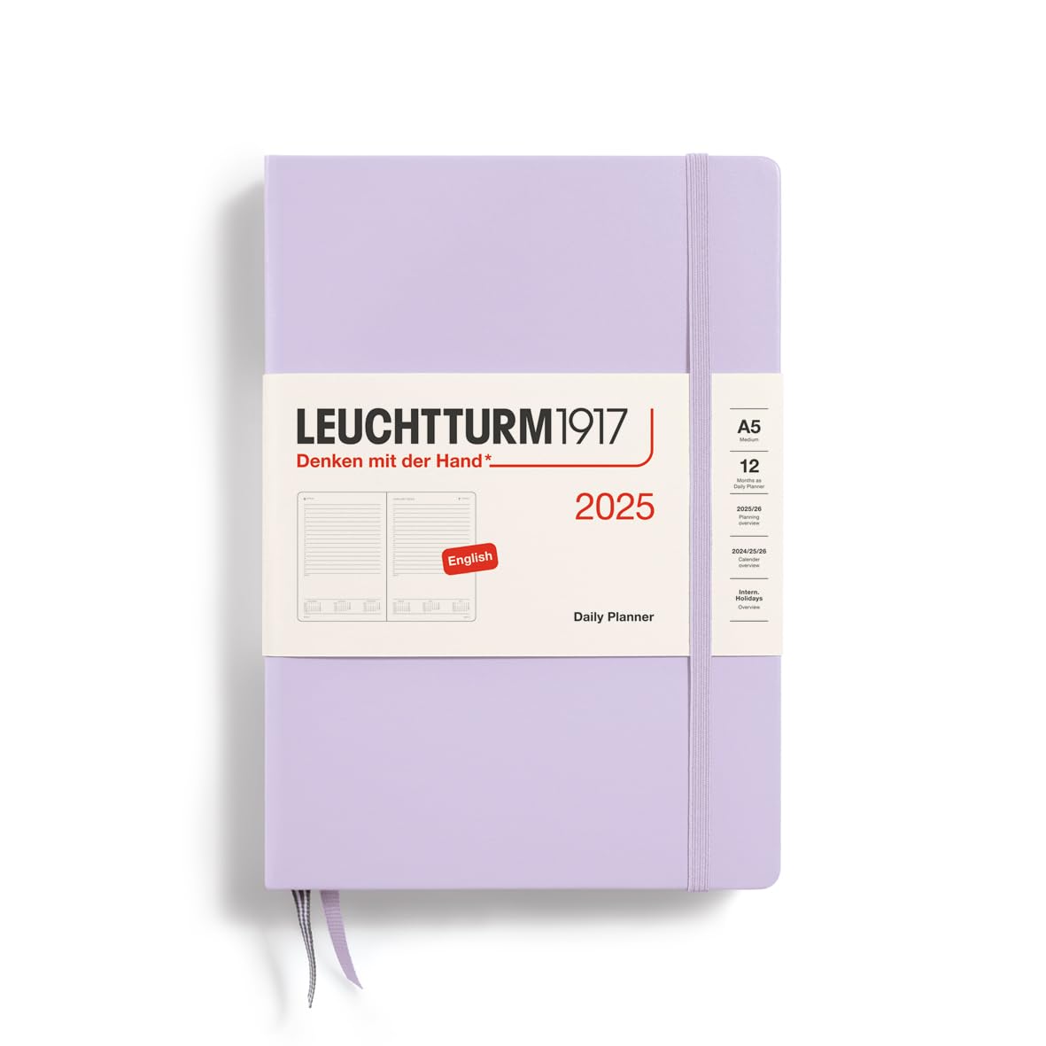 

Leuchtturm 2025 January Officially Imported Planner, Start, A5, Daily, Lilac, 370701,