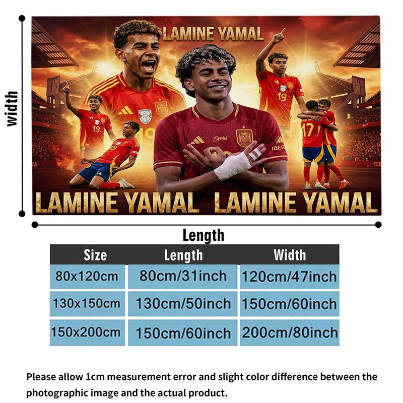 Lamine Yamal Print Flannel Blanket High Quality Warm Comfortable Cover for All Seasons Perfect for Gifts Home Decor