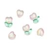 20Pcs/Lot 12*12.3mm Small Flowers Heart Leaves Glass Loose Beads for Jewelry Making Handmade DIY Bracelet Necklace Accessories