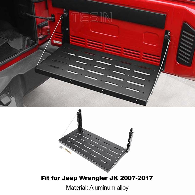 

TESIN Car Rear Door Foldable Shelf Tailgate Table Storage Rack for Jeep Wrangler JK JL 2007-2018 2024 Up Interior Accessories A For JK