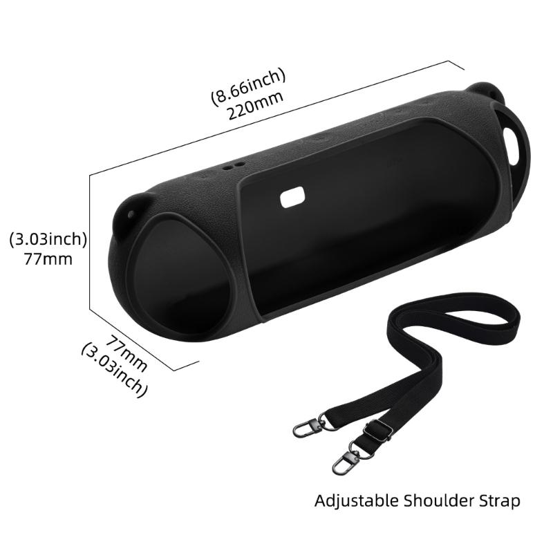 Portable Loudspeaker Silicone Case Protective Cover Skin for Dustproof and Shockproof Sleeve with Strap belt