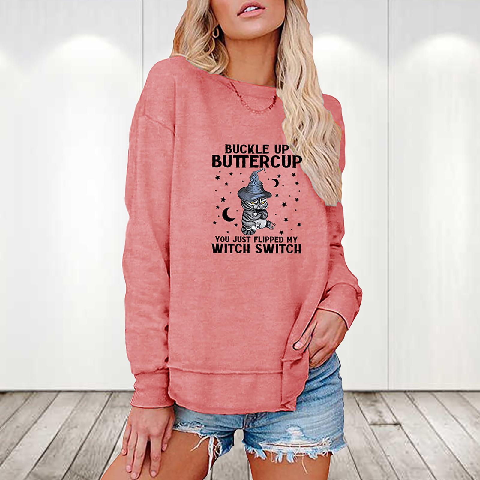 

Женская футболка с круглым вырезом и длинным рукавом, однотонный свободный топ S розовый