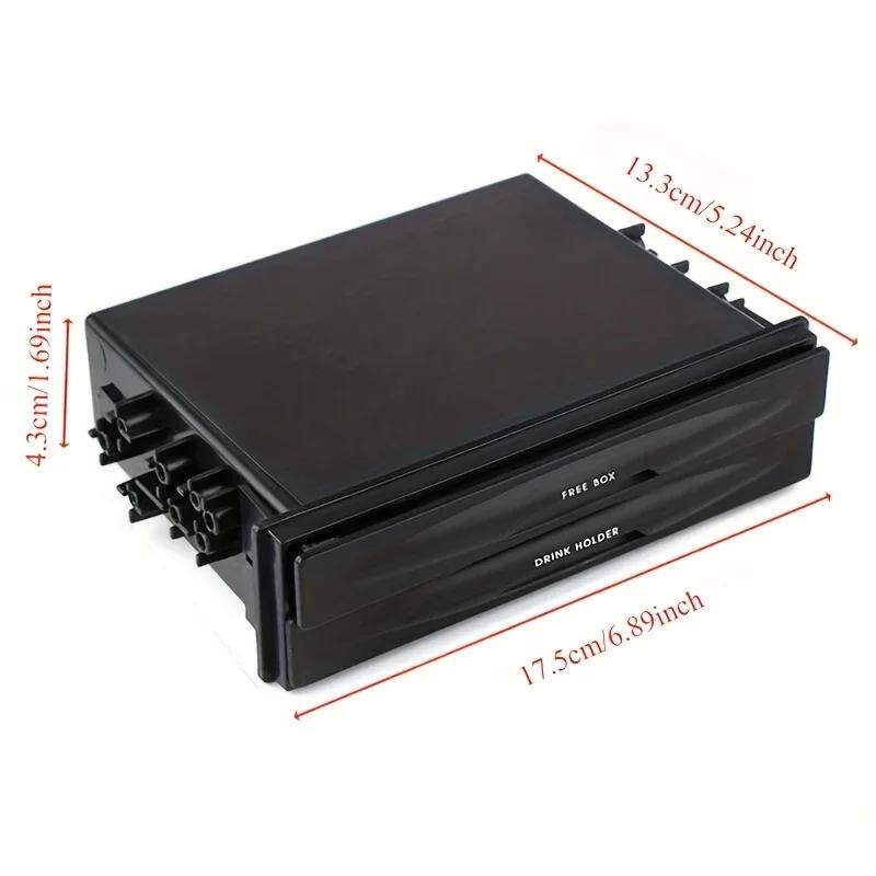 plastic car storage box universal car radio pocket and beverage rack dual Din car storage - compatible with various models