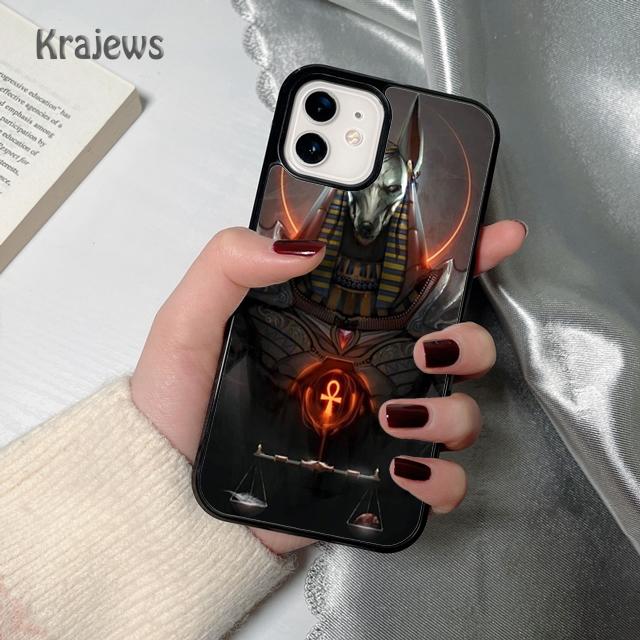 

Krajews Anubis Egyptian God soft Phone Case Cover For iPhone 17 Air 16 15 14 plus 11 12 13 pro max coque Fundas iPhone 13