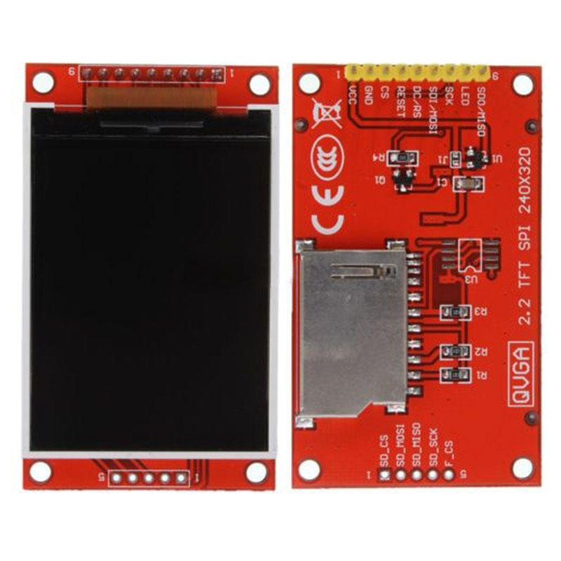 2.2 inch 4-Wire SPI TFT LCD Display Module 240x320 Chip ILI9341 51//AVR//STM32//ARM//PIC-Red-1 Size