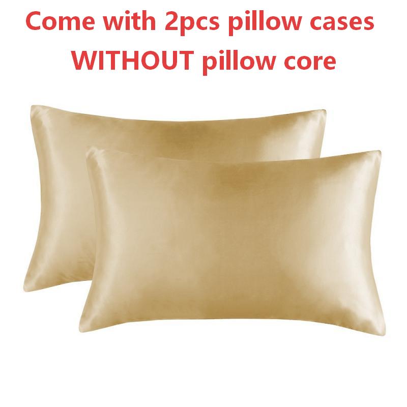 1Pair Standard 51x66cm Pillowcase Silk Pillow Cover Silky Satin Hair Beauty Pillow Case Comfortable Pillow Case Home Decoration