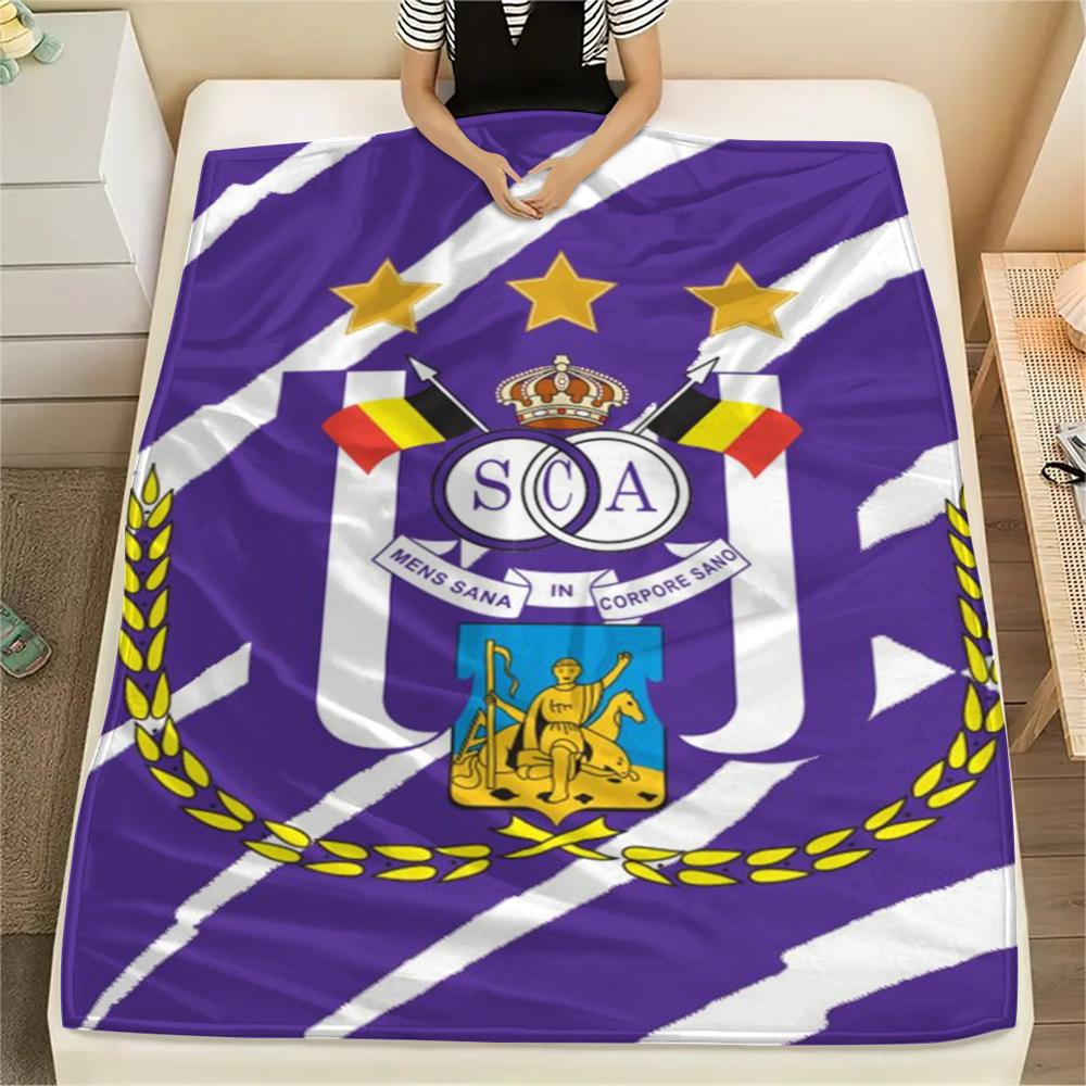1ST R.S.C. Anderlecht Print Flanellen Deken, Hoge kwaliteit Comfortabel voor Alle Seizoenen, Woondecoratie, Warmte en Comfort, Perfect voor Kerstcadeaus