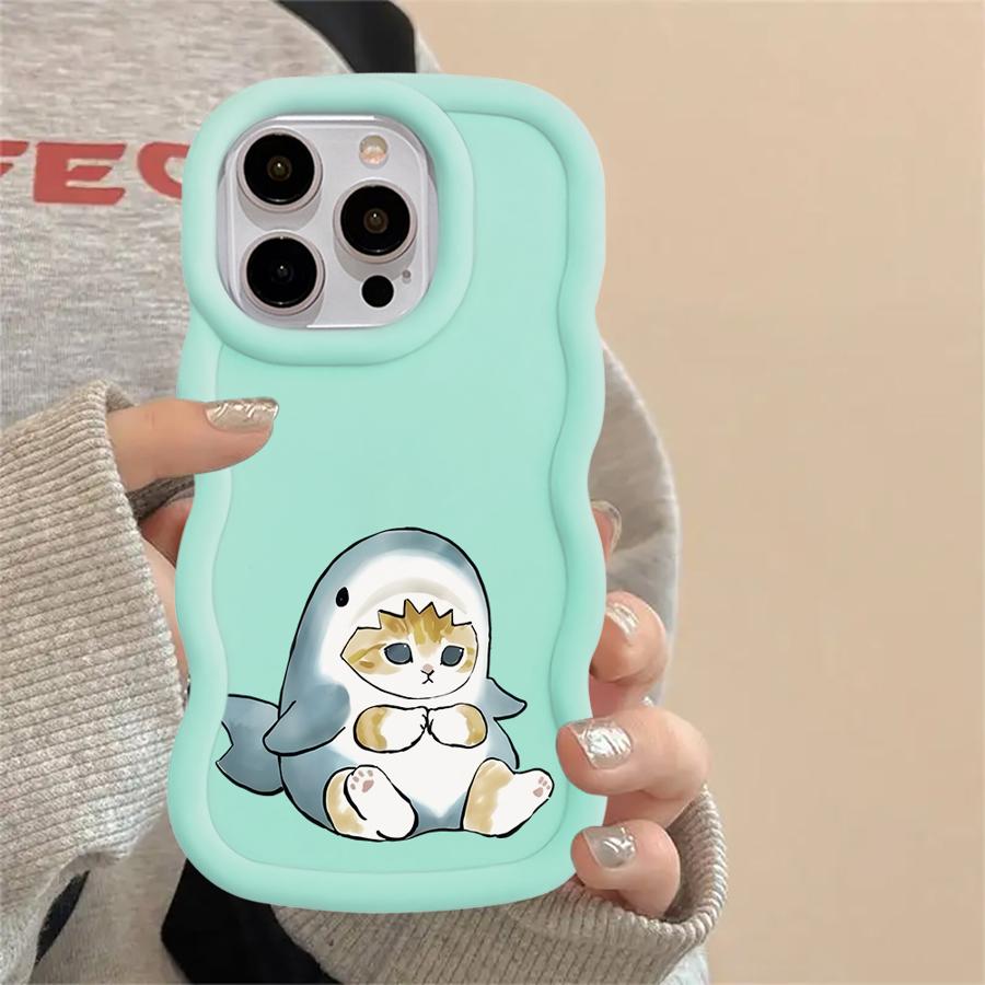Case for iPhone 18 13 15 Plus XR 17 Air 16 Pro Max 11 14 8 12 Soft Phone Cover Shark Cat