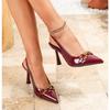 Summer Fashion New Breathable Pointed Toe Stiletto Heel PU Comfortable and Elegant Women's Shoes Shallow Mouth Sexy Sandals