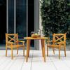 Garden Dining Chairs 2 Pcs Solid Acacia Wood
