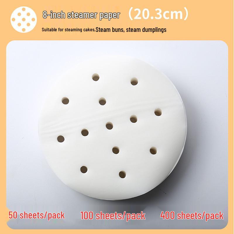 Non-stick Disposable Steamer Liner Paper for Xiaolongbao and Mantou with Perforated Bun Bottom