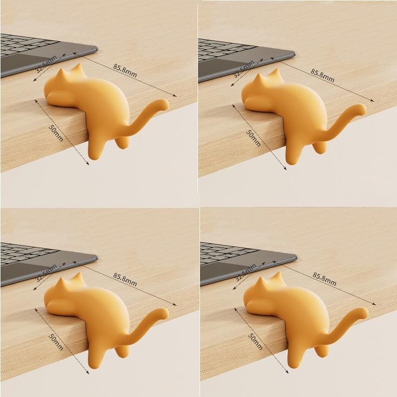 1/4 Stück Schreibtischhaken für Zuhause und Büro, tragbarer Katzen-Taschenhaken, Tischhaken, Organizer für Handtaschen, Rucksäcke und Reisetaschen