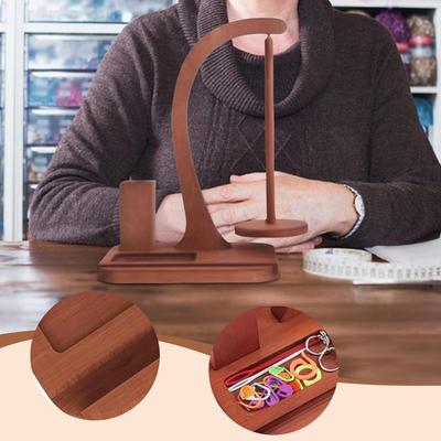 Wooden Yarn Holder Spinnings Knitting Tools Crochet Yarn Holder Rotating Magnetic Thread Spool Wool Ball Winder Rotation Spinner