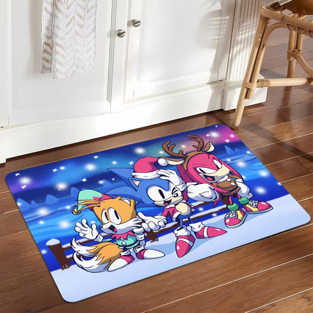 Sonic The Hedgehog Characters Decoration,Carpet,Living Room,Bedroom, Non-slip,Square rug